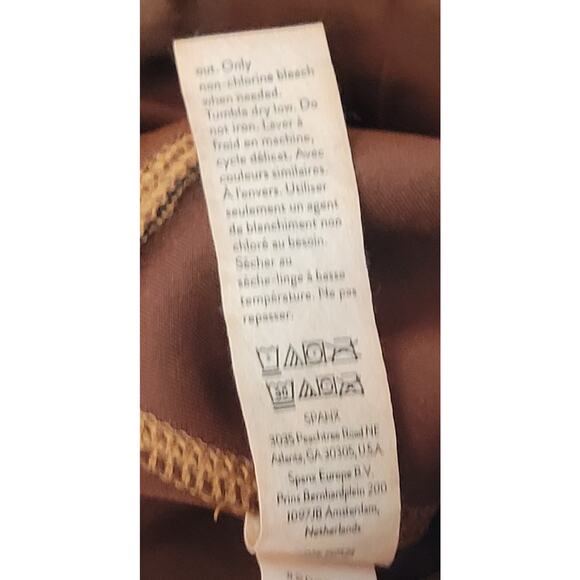 Spanx Faux Suede Leggings Caramel Tan Slimming Control HIgh Waisted Size Large - Picture 4 of 6